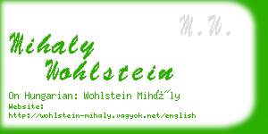 mihaly wohlstein business card